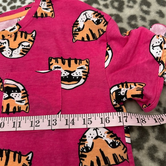 Cat & Jack Tiger Graphic Short Sleeve Tee in Pink Size XL 14 16 Girls - Picture 14 of 17